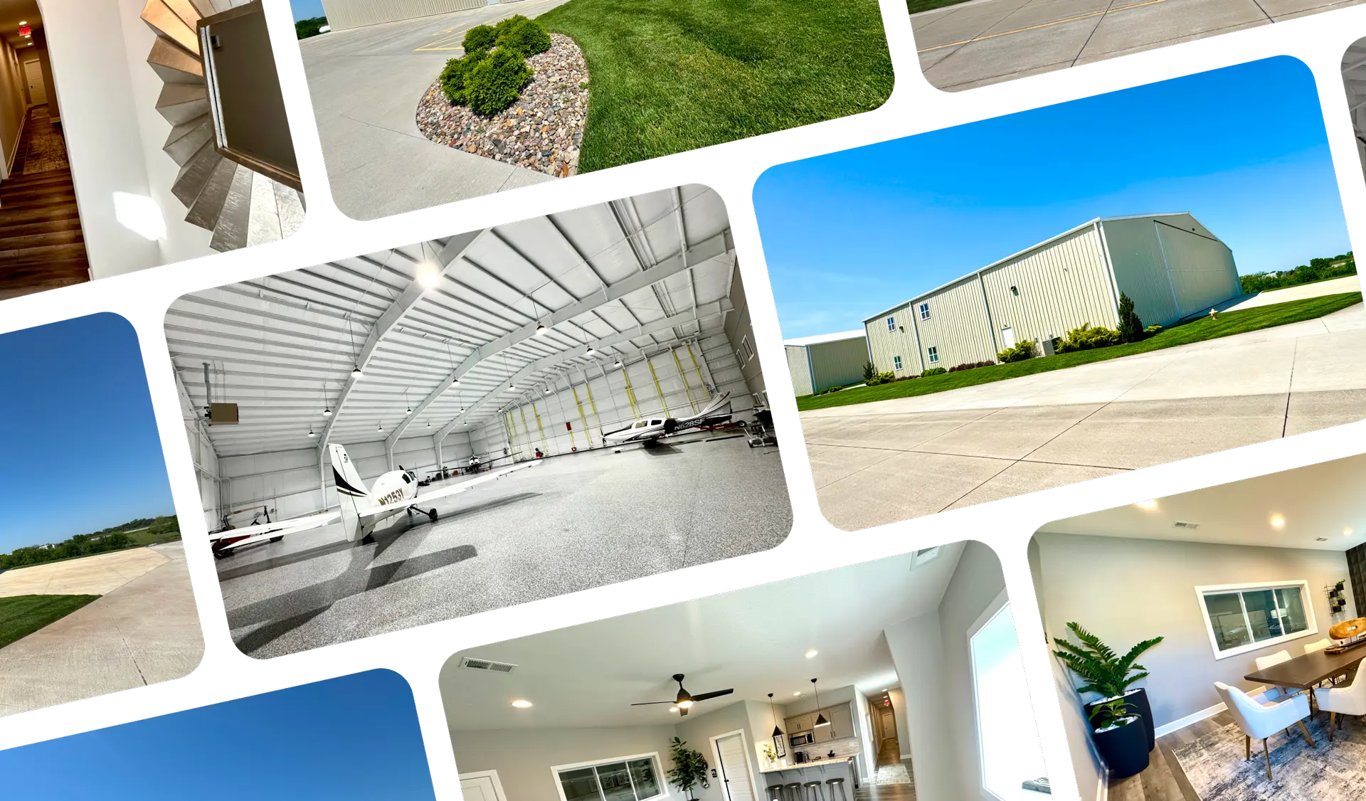 Schweiss bifold hangar door exterior at Hangar V